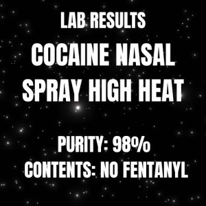 COCAINE NASAL SPRAY – HIGH HEAT – LAB RESULTS